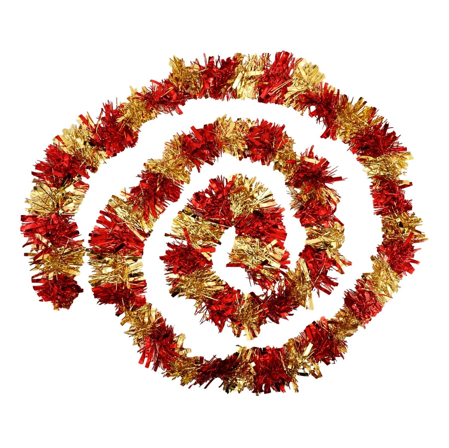 Tinsel Garland Metallic (2 Pack, 15 ft ea) Holiday Streamers Christmas