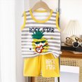 thumbnail image 2 of mgoYE Toddler Boy Clothes 4t 3M-6T Cute Dinosaur Animal Tank Tops+Shorts Outfits Lightweight Summer Playwear Beach Outfits Elastic Cotton Short Sets|Yellow 4-5 Years, 2 of 4