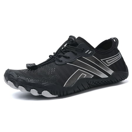 

Aousin Shoes Breathable Diving Sneaker Wear-resistant Wading Shoes for Lake Hiking (Black gray 9.5)
