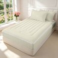 thumbnail image 2 of Manfei Minimalist Check Zipper Twin Comforter Sets with Fitted Sheet and 2 Pillowcases,Modern Grid Zipper Bedding Set,Beige,Reversible,4pcs, 2 of 8