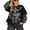 Black, variant on Womens Layered T Shirt Gothic Cross Graphic Crew Neck Long Sleeve Tee Oversized Drop Shoulder Ribbed Cuffs Streetwear Top