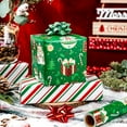 thumbnail image 3 of Green Christmas Wrapping Paper Roll, Reversible Festive Ornament Wrapping Paper, Metllic Foil Vintage Stocking & Bell Christmas Gift Wrap for Kid Holiday, Celebrations (17 Inch X 33 Feet), 3 of 14