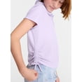 thumbnail image 4 of Wonder Nation Girls Side Ruched Polo Shirt with Short Sleeves, Sizes 4-18, 4 of 5