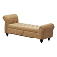 thumbnail image 4 of 64.5" Velvet Bed Bench with Storage and Tufted Decoration / Bedroom Furniture for Everyday Use, 4 of 5
