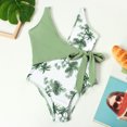 thumbnail image 2 of Girls One Piece Swimsuits Cute Bathing Suit Sleeveless Printing Beach Swim Suit Girls' Swimwear Green Size 7-8 Years, 2 of 5