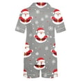 thumbnail image 4 of Christmas Lounge Set for Women Button Down Short Sleeve Shirt with Shorts 2 Piece Reindeer Print Cute Soft Sleepwear, 4 of 5