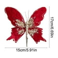 thumbnail image 3 of Beautynvta Christmas Tree Decoration, 6.7'' Glitter Butterfly Accessories with Clip, Artificial Butterfly Ornaments Hanging Decorations for for Holiday Crafts Christmas Tree, 3 of 6