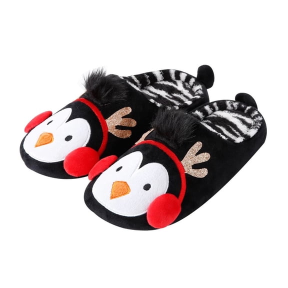 LOLIPPYY 1 Pair Cute Penguin Shoes Red Plush Warm Comfortable to Wear Simple and Indoor Shoes