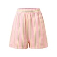 thumbnail image 4 of Riforla Women's Fashion Striped Casual Elastic Waist Pocket Shorts for Women Light Pink M, 4 of 7