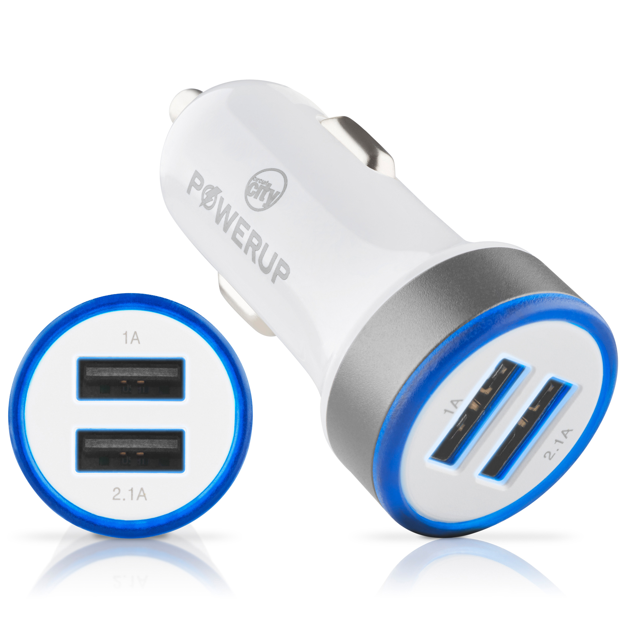 Circuit City 2019 Updated 2-Pack Universal 10W 3.1A Flush Mount Mini Dual USB Car Charger with Smart Charging Chipset for iPhone 11 11 Max 11XR X Samsung Galaxy S10 Note 10 9 Google Pixel 4 3 and more - image 1 of 8