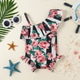 thumbnail image 2 of URMAGIC Toddler Kid One-Shoulder Flounce Swimsuit Little Girls One Piece Bathing Suit, 2 of 8