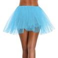 thumbnail image 2 of YUEJUIR Rainbow Tutu Womens High Quality Pleated Gauze Short Skirt Adult Tutu Dancing Skirt 3 Layered Adult Tutu Tulle Skirt Princess Tutu (Light blue,one Size), 2 of 4