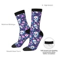 thumbnail image 4 of KLL Skull Purple Flower Print Cool Socks Men's Women's Crew Socks Funny Crazy Novelty Stockings, 4 of 6