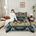 thumbnail image 4 of Manfei Animal Bear 3-Piece Full Size Comforter Sets for Teens Female Men,Retro Vintage Bedding Comforter Set,Jungle Wildlife Lightweight Bedding Sets,Breathable Home Decor,Reversible, 4 of 8