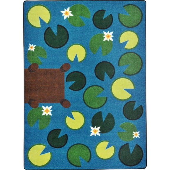Joy Carpets Kid Essentials Playful Pond 5'4" x 7'8" Area Rug in Color Multi