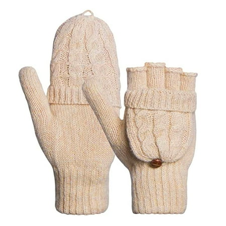 

FSYZX Flip Cute Dual-use Wool Gloves Warm Autumn and Winter Half-finger and Half-finger Wool Gloves for Women and Men