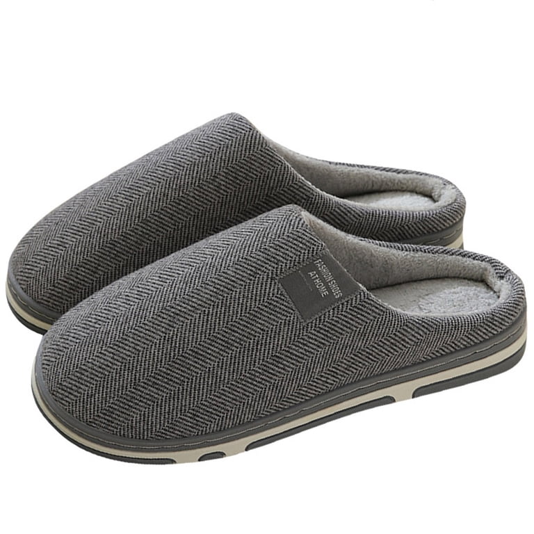 Lovskoo 2024 Mens Indoor Memory Foam Cotton Scuff Slippers  display picture 2