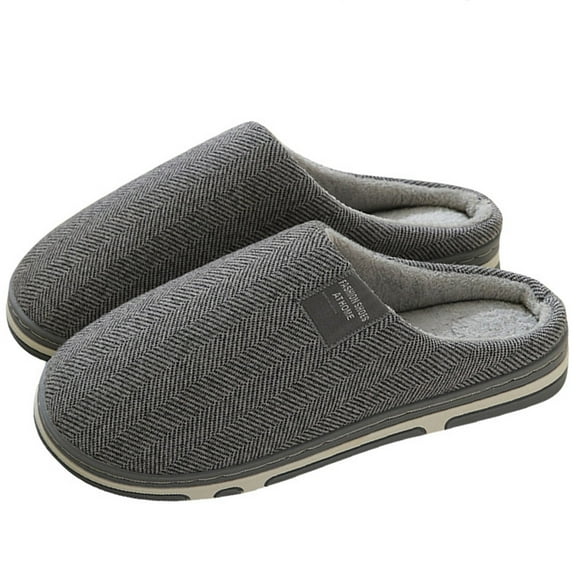 FAMTKT Indoor Thermal Lnsulation Couples Plush Household Thick Soles Sweat Absorbing Breathable Cotton Slippers Home Use, Womens House Slippers