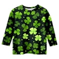 thumbnail image 4 of St Patricks Day Shirt Toddler Boys Girls Love Heart Irish Shamrock 3/4 Sleeve Kids Green Clover Tops, 4 of 5