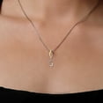 thumbnail image 3 of Gem Stone King 10K Yellow Gold and 925 Sterling Silver White Moissanite Initial Letter Charm Pendant Necklace for Women by Keren Hanan with 18 inch Chain, 3 of 3