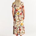 thumbnail image 3 of Robes pour Femmes Été 2024, Robe Décontractée à Manches Courtes, Col Rond, Robe Longue Fluide à Étages avec Poches, Imprimé Dégradé, 50 % de Réduction!, 3 of 5