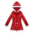 thumbnail image 4 of iiniim Women's Christmas Holiday Metallic Mrs Santa Clause Hooded Mini Dress Red XXL, 4 of 7