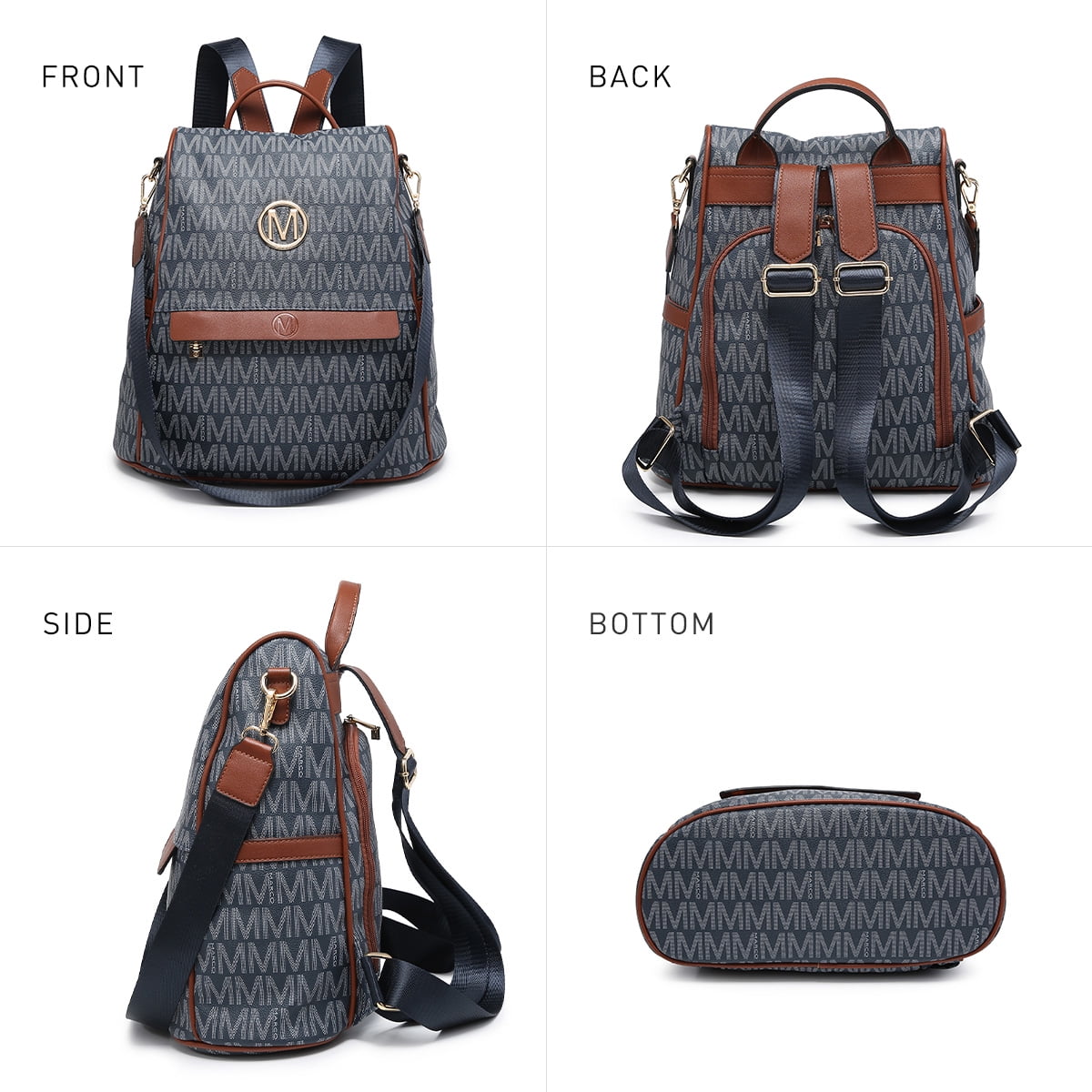 MKP Woman Leather Backpacks Handbags Anti-theft Travel School Books Bag Lady Shoulder Purse