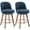Linen / Sand -【Set of 2 】- 26" Seat Height, variant on WOOW DEPOT 26" Swivel Bar Stools Set of 1, Upholstered Linen Fabric 3.9" Thick Large Seat w/ Mid-Back & Wood Legs, Modern Island Counter Barstools Armless Kitchen Pub Chair, Blue