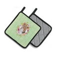 thumbnail image 2 of Yorkshire Terrier #1 Green Flowers Pair of Pot Holders, 2 of 4