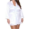 thumbnail image 1 of LSLJS Robe de Nuit Confortable à Manches Longues et Col en V pour Femmes, Grande Taille, Peignoir, 1 of 2