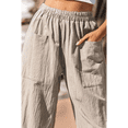 thumbnail image 4 of Pantalones de Verano para Mujer, para Vacaciones en la Playa, Cintura Alta, Pierna , Estampados, Holgados, Informales, Estilo Palazzo. Caqui S, 4 of 8