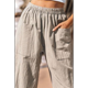thumbnail image 4 of Pantalones de Verano para Mujer, para Vacaciones en la Playa, Cintura Alta, Pierna , Estampados, Holgados, Informales, Estilo Palazzo. Caqui S, 4 of 8