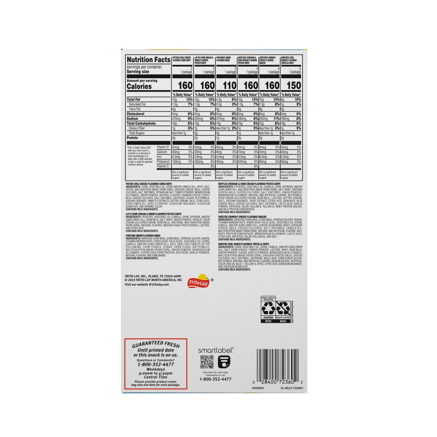 Frito Lay Snacks Fan Favorites Re-Mix Variety Pack, 17.25 oz, 18 Count