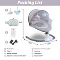 thumbnail image 3 of Electric Baby Swing for Infants - Bluetooth Music Speaker with 12 Lullabies and 4 Speeds, Remote Control, Gray, 3 of 10