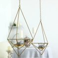 thumbnail image 2 of Efavormart Set of 2 Gold Metal Geometric Hanging Floral Holder Set - 12"/15", 2 of 10