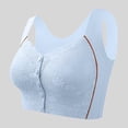 thumbnail image 2 of NIEWTR Womens Front Snap Closure Bras Soft Seamless Wireless Lace Bralettes Comfort Full Coverage Bra(Blue,2XL), 2 of 7
