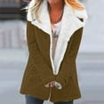 thumbnail image 4 of Winter Fall Hooded Jackets for Women Casaul Fashionable Long Sleeve Solid Pocket Cardigan Button Top Sweater Knit Blouse Plush Plus Size Jacket Coat, 4 of 4