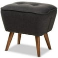 thumbnail image 1 of Baxton Studio Petronelle Ottoman in Dark Grey and Walnut Brown, 1 of 7