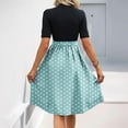 thumbnail image 4 of FDGIU Vintage A-Line Skirt - Women's High Waist Pleated Midi Skirt with Pockets (Polka Dot, Rockabilly Style), 4 of 6