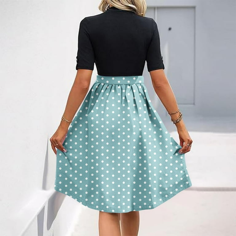 slim fit dress slacks Short sleeve white fit and flare midi dress 1770 – Xiaolizi main image 1