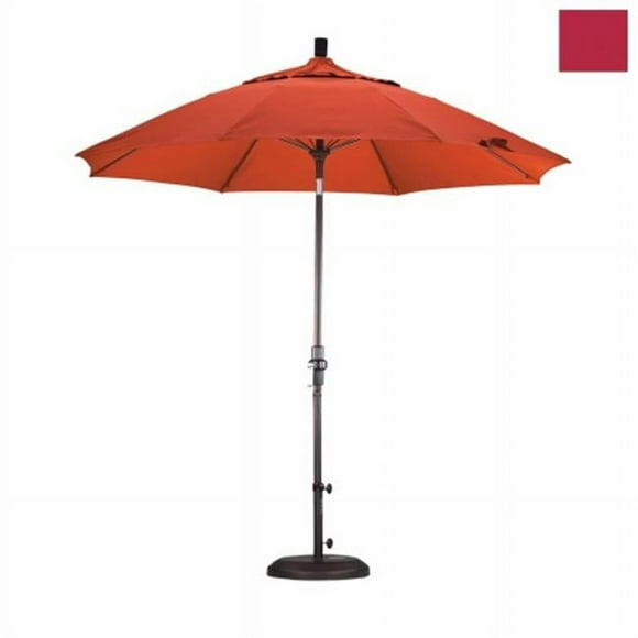 California Umbrella GSCUF908117-SA03 9 ft. Fiberglass Market Umbrella Collar Tilt Bronze-Pacifica-Red