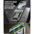 thumbnail image 4 of Poetic Spartan Case for Samsung Galaxy Z Flip 6 5G (2024) [Kickstand][Built-in Screen Protector] Metallic Gun Metal, 4 of 4