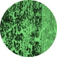 thumbnail image 1 of Ahgly Company Indoor Round Abstract Emerald Green Modern Area Rugs, 3' Round, 1 of 4