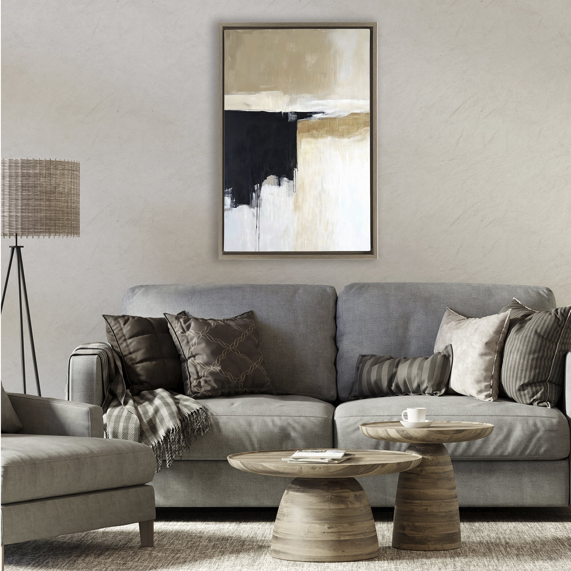 Stupell Industries Desert Shades Muted Neutrals Brown Framed Floater Canvas Wall Art, design by Gina Kelly
