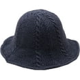 thumbnail image 3 of CoCopeaunts Fisherman Hat Women Winter Versatile Solid Color Chunky Cable Knit Basin Hat Folding Fashion Soft Warm Bucket Hats, 3 of 8
