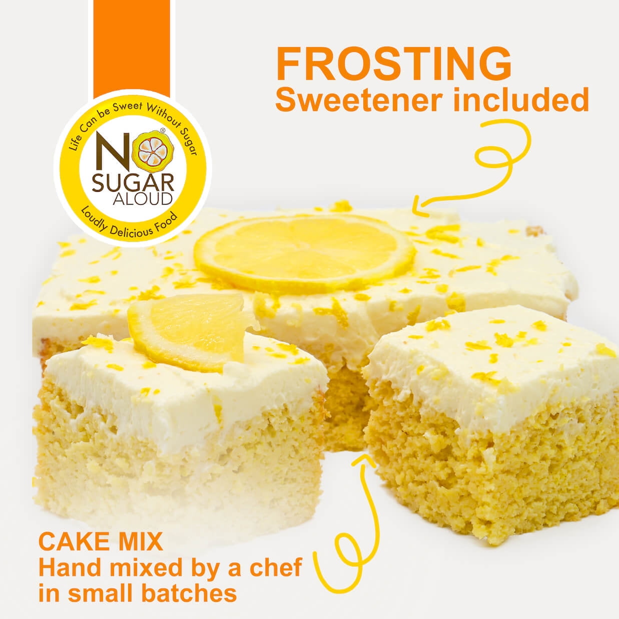 No Sugar Aloud - Low Carb Lemon Cake Baking Mix (Keto, Vegan, Gluten Free, No Added Sugar, High Protein, High Fiber, Diabetic Friendly)