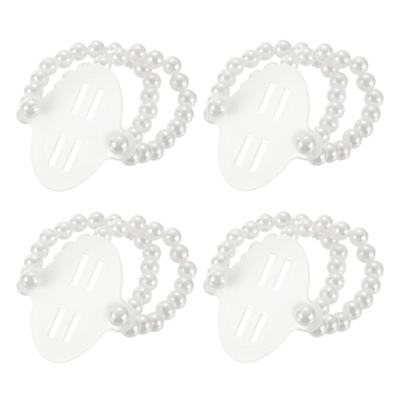 4 Pcs Corsage Wristlet Pearl Wrist Corsage Bracelets DIY Flower Kit White