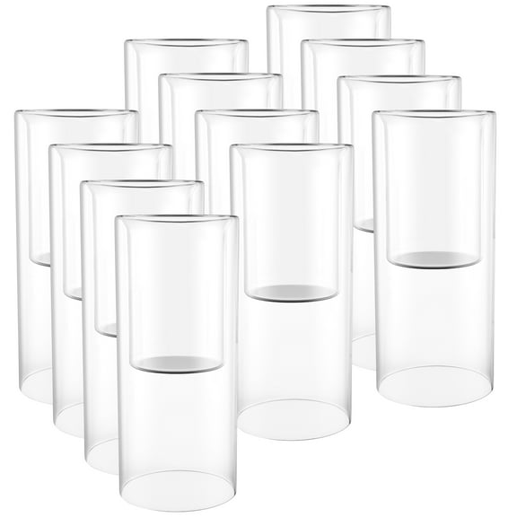 12 Pack: 8" Clear Glass Cylinder Candle Holder by Ashland