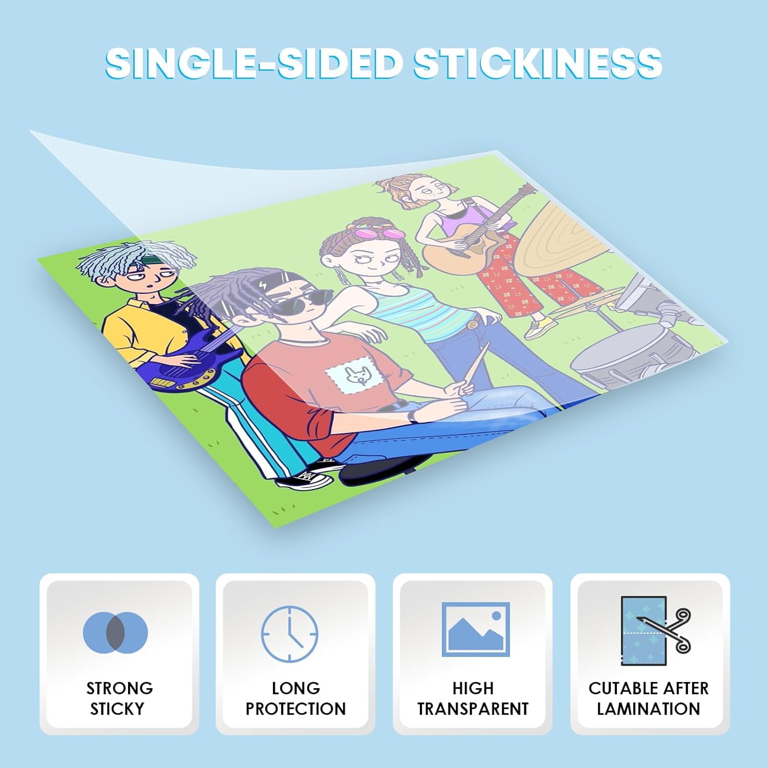 Self Adhesive Laminating Sheets - 50 Sheets, 9 x 12 Inches, No Machine Needed, Clear
