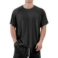 thumbnail image 6 of LYEAA Loose Workout Shirts Men Short Sleeves Crew Neck Athletic Summer Pullover T-shirts Solid Training Casual Soft Comfortable Breathable Men's Tops Black M, 6 of 9